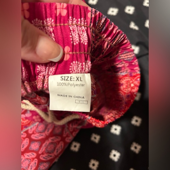 Bohemian Patchwork Wide-Leg Pants- size l/xl - Picture 6 of 7